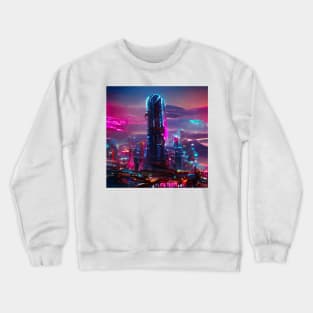 Cyberpunk Aesthetic Skyscraper Crewneck Sweatshirt